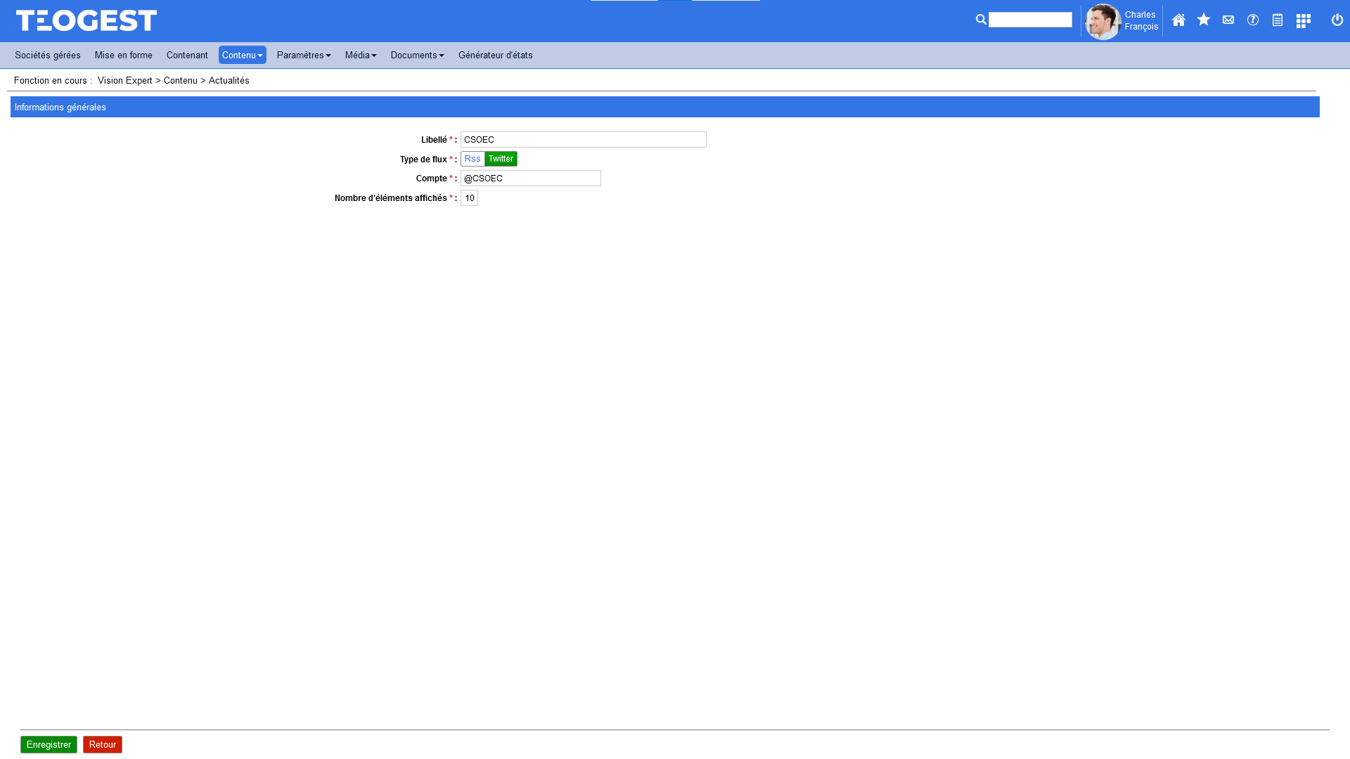 Visualisation de flux dactualites Twitter ou RSS